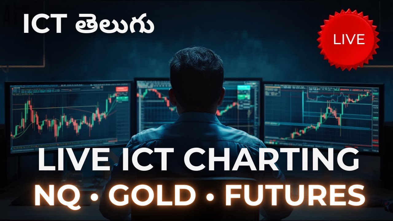 🔴 LIVE Charting Session | ICT Concepts in Real-Time | NQ • Gold • Futures | ICT Telugu