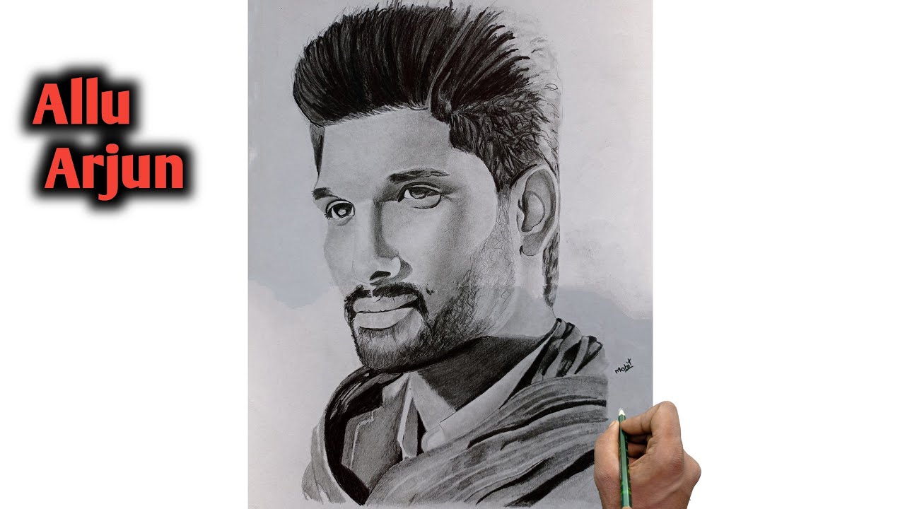 Drawing Allu Arjun south Hero ! Mohitarts - YouTube