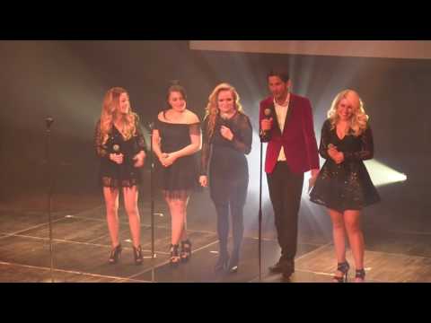 ESCKAZ in Amsterdam: O'G3NE (The Netherlands) speaking with hosts at Eurovision In Concert