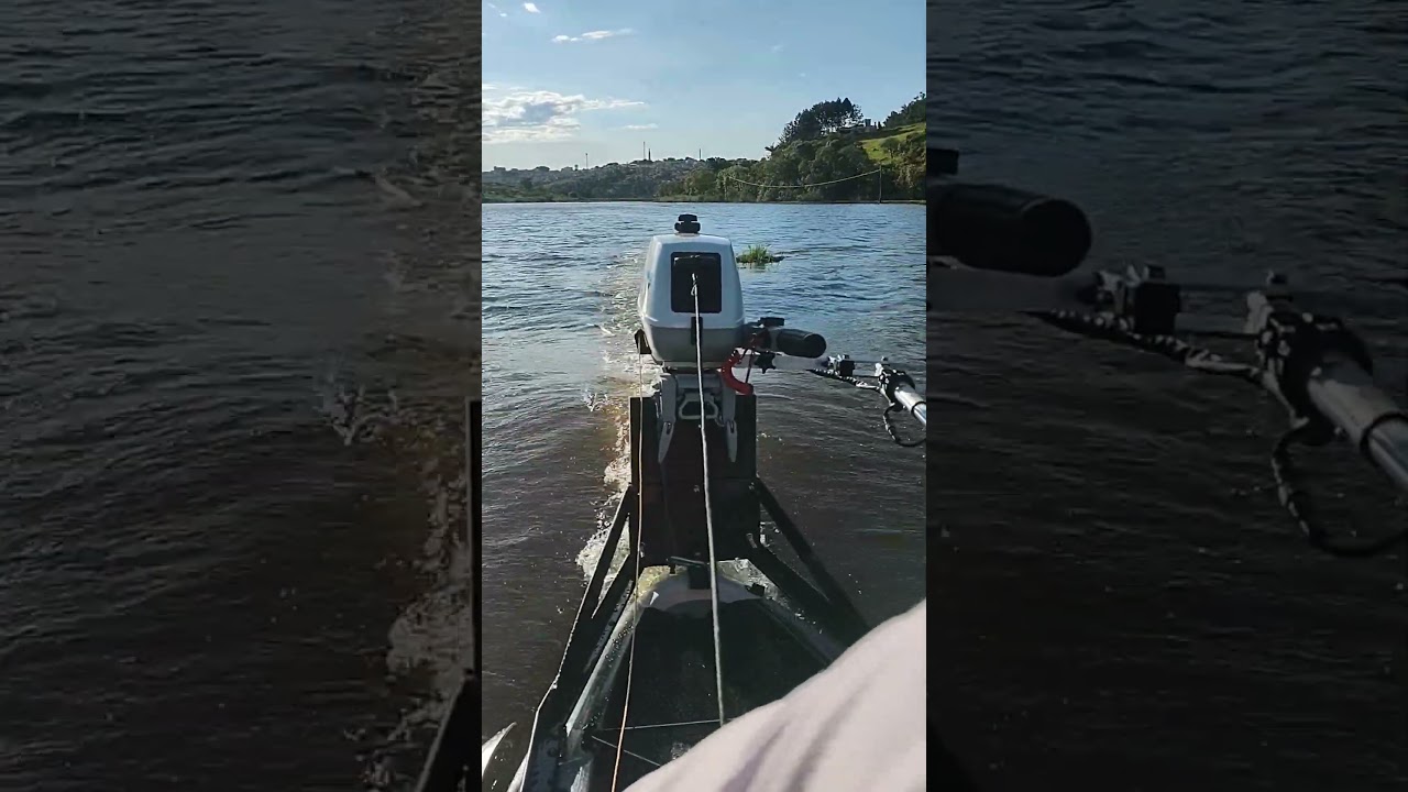 Caiaque Barracuda Evolution, com motor Anmax 3.5 hp . Primeiros teste .