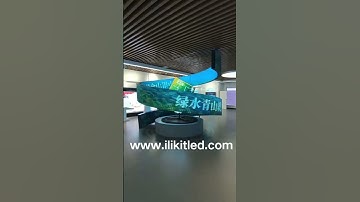 cube magic LED screen surrounded creative thread shape P3 yielding LED display in science museum