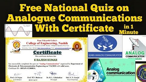 Free National Quiz on Analogue Communications with Certificate in 1 Minute|Network Communications