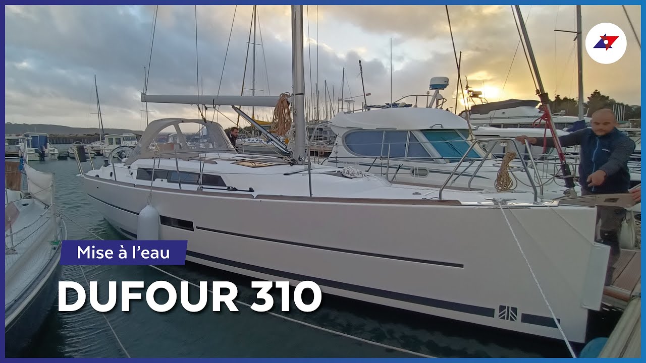 Mise à l'eau d'un voilier Dufour 310 à Brest