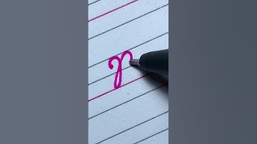How to write in cursive Capital letter B with Color Pink Pen | Cursive Writing for beginner