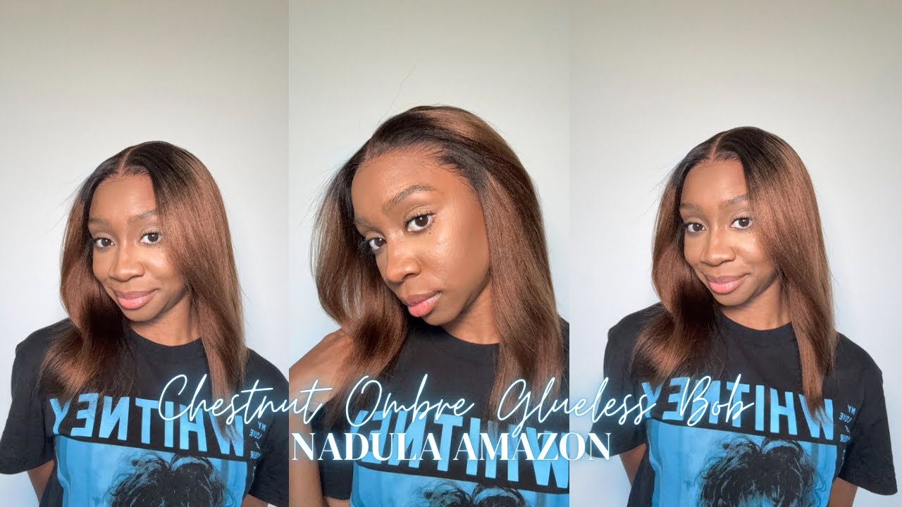 Chestnut Ombre Yaki Straight Bob Wig | Nadula Amazon Review & Easy Install