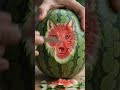 🐺 Epic Wolf Head Watermelon Carving | Incredible 3D Fruit Art Time-Lapse #Shorts #ai #art