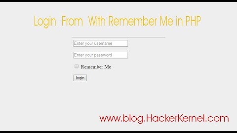 login form with remember me in php (In Hindi)