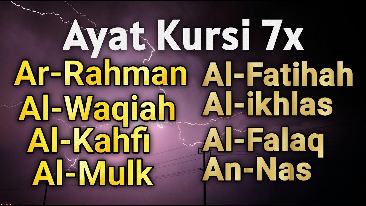 Quran merdu Ayat Kursi7x,Yasin,ArRahman,Waqiah,AlMulk,AlKahfi,Ikhlas,AnNas,Falaq Muhammad Hijazi