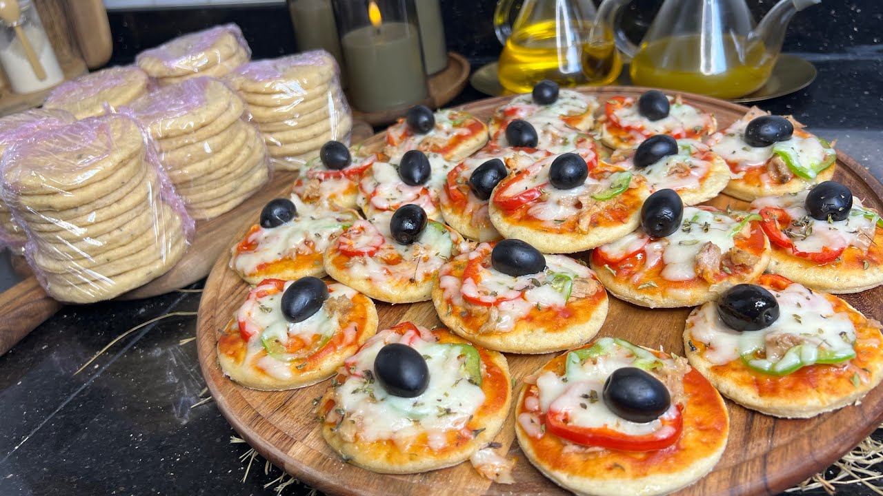 عجينة ميني بيتزا بالدقيق الكامل بلا فورص صحية وبكمية كتيرة غتهنيك فرمضان 🌙