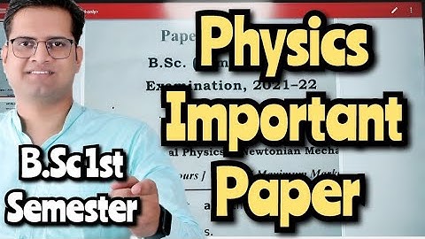B.Sc 1st Semester Physics Important Paper! #bedkdian #bsc #bsc1stsemester #mjpru