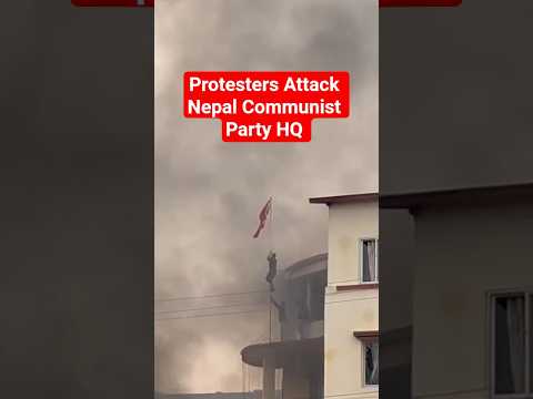 Protesters Attack Nepal Communist Party HQ — Flag Removed