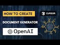 Create Your Own OpenAI-Powered Document Generator with Cursor in 10 minutes | Github Repo Included