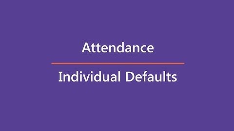 #CPsmart: Attendance - Individual Defaults