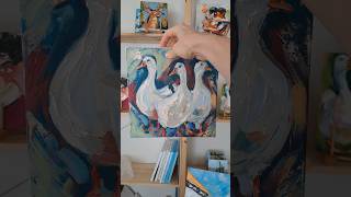 Three geese oil painting #originalart #animalart #art #goosepainting #artdecor #artist #rusticart
