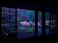 Rain on japanese zen garden at night 10 hrsfor sleep study relaxation  calmbience rain sounds