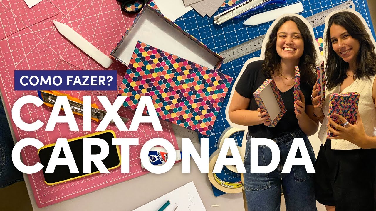 Como fazer CAIXAS CARTONADAS, passo a passo. Fiz uma oficina de caixas com a minha amiga!