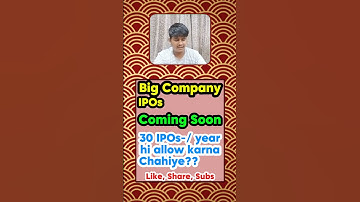 Big Company IPOs Coming soon...but kya 30 IPOs ka rule lagana chahiye? 🤑 #shorts
