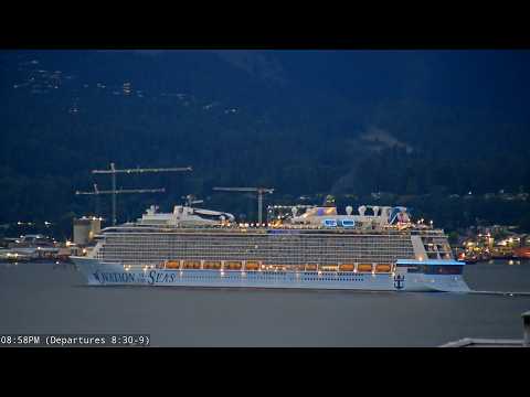 Stunning Twilight Ovation of the Seas & Celebrity Edge Vancouver Cruise Ship Departures 