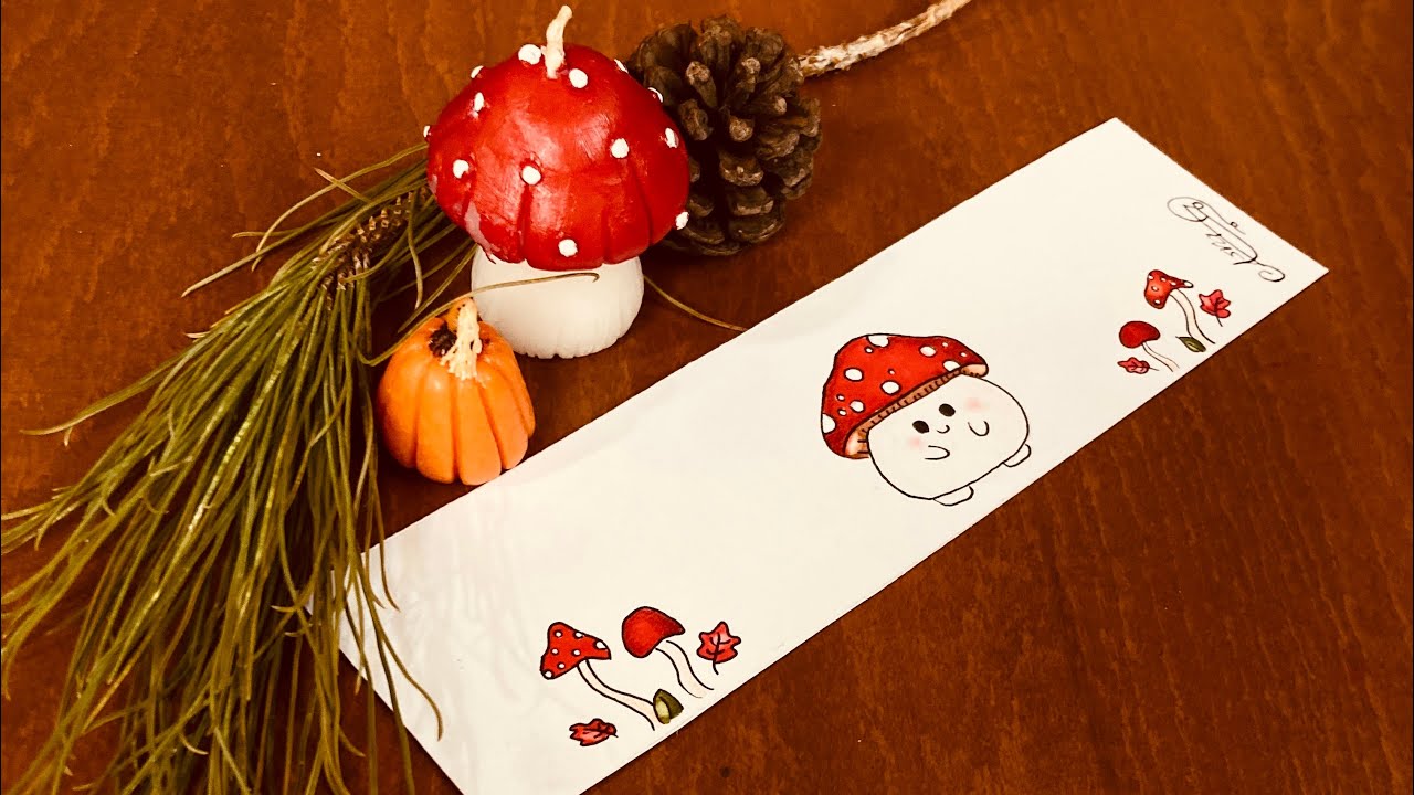  From a blank page to a cute mushroom bookmark ✨🍄