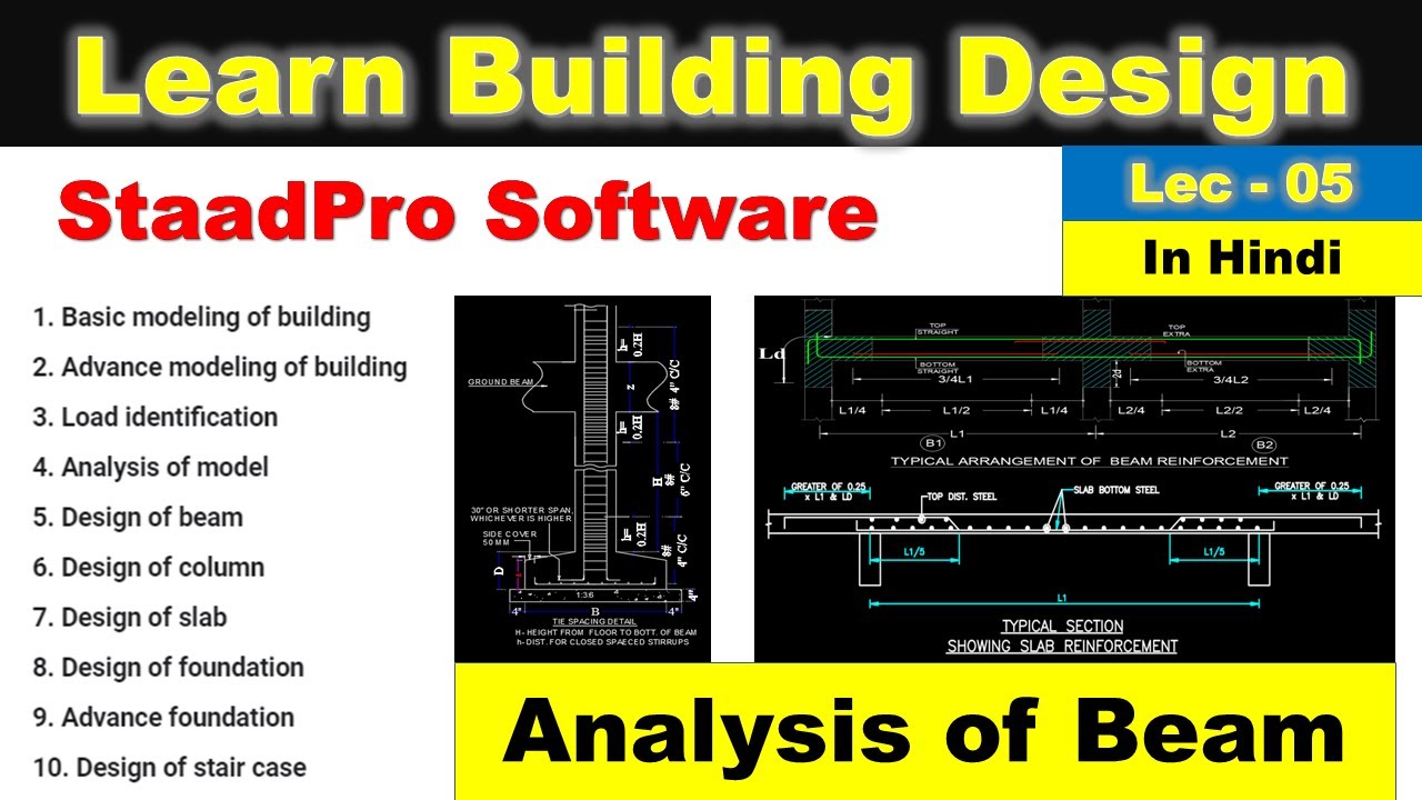 Staad pro tutorial in hindi [Lec 5]: Analysis of beam #staadpro #staad ...