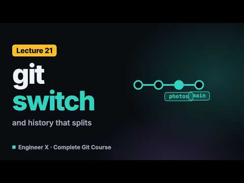 git switch vs git checkout: Switching Branches and Divergent History | Git Course L21