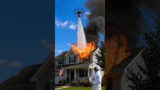 Next-Level Firefighter Drone in Action! 💦 #drone #firefightingdrone #technology #futuretech