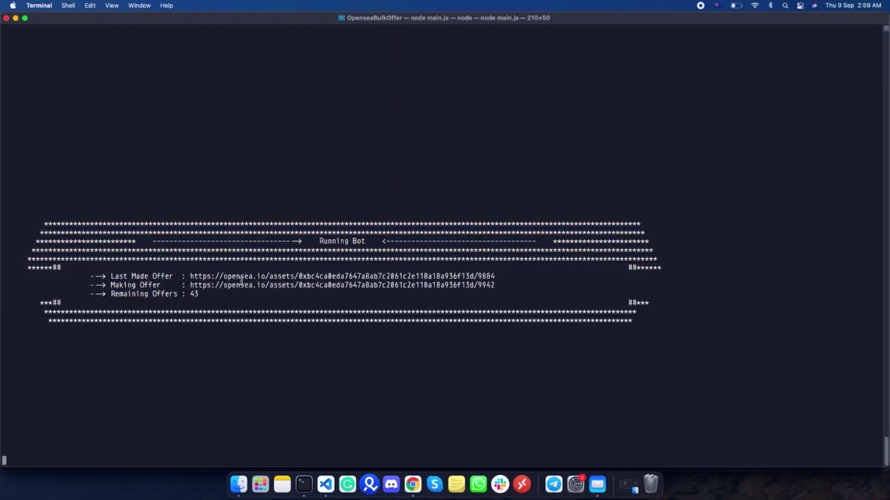Bot | OpenSea NFT Bulk Make Offer Bot