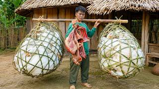 Wild Survival Skills: Hunting Goats, Selling Duck Meat &amp; Forest Farm Life