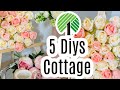 🌸((NEW!!)) 5 DIYS DOLLAR TREE COTTAGE~Summer~🌸 DECOR CRAFTS  Olivias Romantic Home DIY