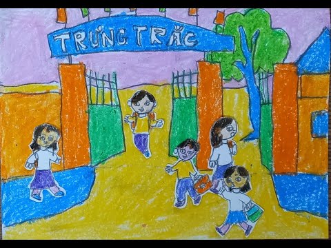 Video Vẽ cổng trường nhộn nhịp | Học vẽ online | Học vẽ... - youtube