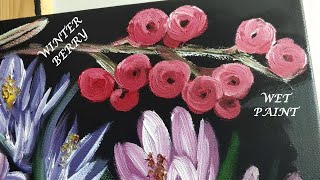 Winterberry Oil Painting #Shorts  Fun Fast Art
