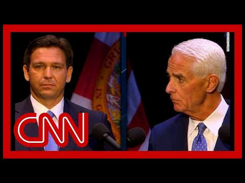 See awkward moment between DeSantis and Crist at debate