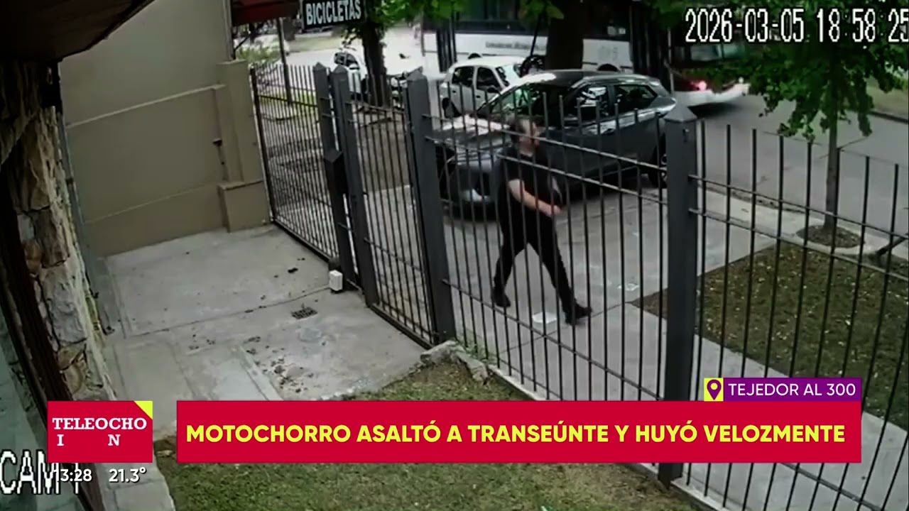 MOTOCHORRO ASALTÓ A TRANSEÚNTE Y HUYÓ VELOZMENTE