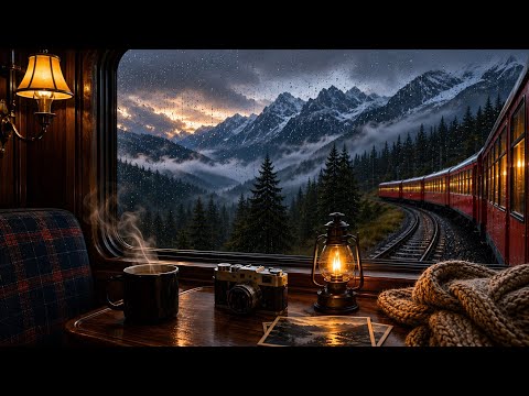 🚂 A Cozy Swiss Train Journey Through the Alps 🌧️ Relaxing Rain & Train Sounds for Sleep & Study