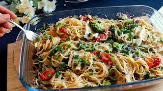 Sehr leckeres Rezept für Pasta mit Camembert aus dem Ofen. Einfach, schnell, lecker!