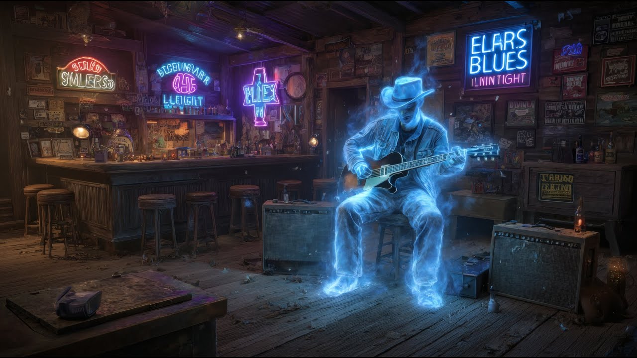 Texas Blues Nights 🌙 Neon Bar Guitar & Slow Whiskey Groove