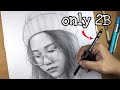 Realistic Portrait Drawing Just a 2B Pencil ( Jessica jane )