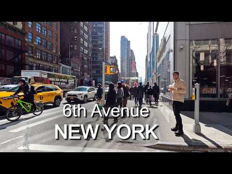 New York - Walking tour 6th Avenue NYC 4К 60fps