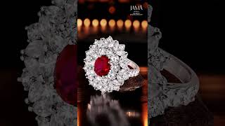 Famous Lab Grown Oval Ruby Gemstone Double Halo Ring ✨ Net Worth