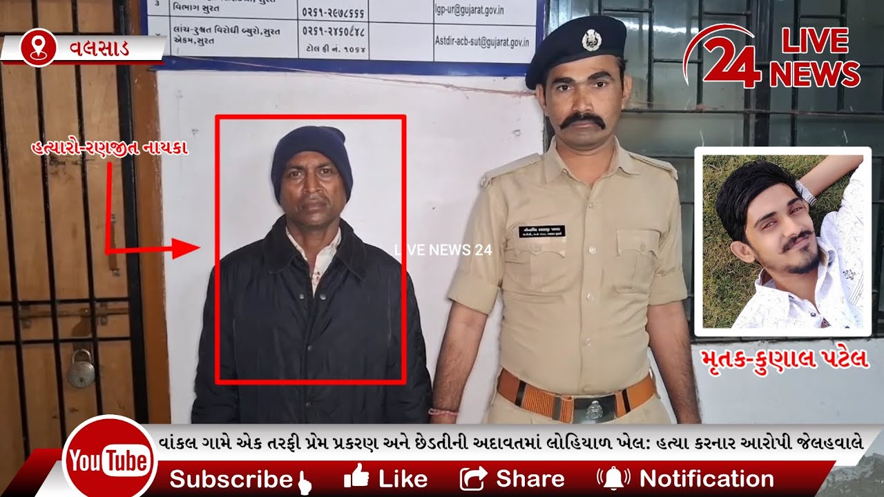 વલસાડમાં એક તરફી પ્રેમ પ્રકરણ અને છેડતી કરનાર શખ્સને સમજાવવા ગયેલા બનેવીની હ/ત્યા કરનાર જેલહવાલે