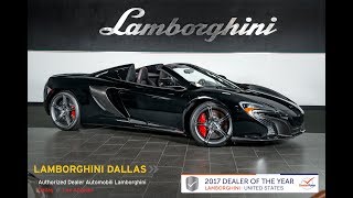 This is a smoke free carfax certified 2015 mclaren 650s spider
equipped with 3.8l 640hp twin turbo v8 engine and 7-speed dual-clutch
automatic sport...