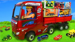 Truck Surprise Toys: Excavator, Train, Fire Truck, Police Cars & Tractor Toy Vehicles for Kids