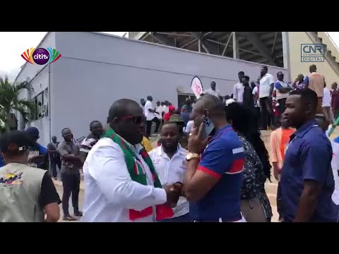NDC MP, Sam George arrives at Accra Sports Stadium for NPP Delegates Conference