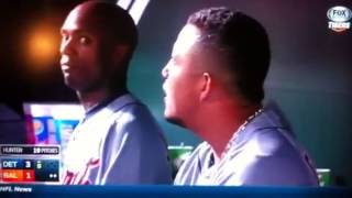 Austin Jackson Crazy Eyes Reaction to Miggy Video