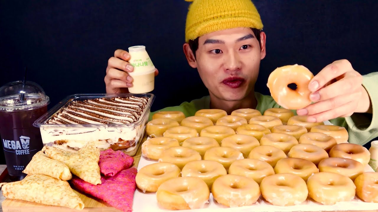 코스트코 도넛 바나나,딸기크레페 티라미슈먹방~!! Costco Donut Crepe Tiramisu ティラミスドーナツクレープMuKBang~!!