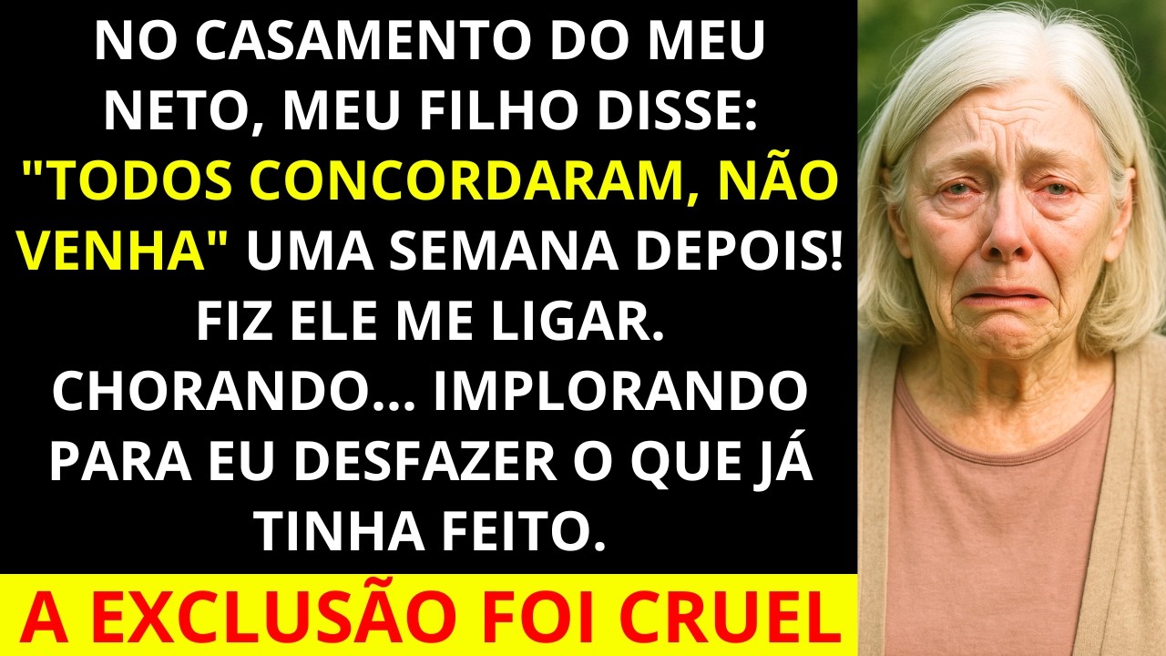 “Todos concordamos — não venha ao casamento”, disse meu filho no casamento do meu neto...
