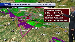 Storms trigger tornado warning in Charlottesville