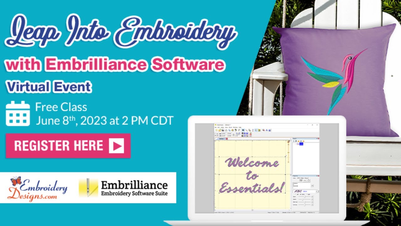 Leap Into Embroidery With Embrilliance Software Virtual Event June 8th! -  Embroidery Designs