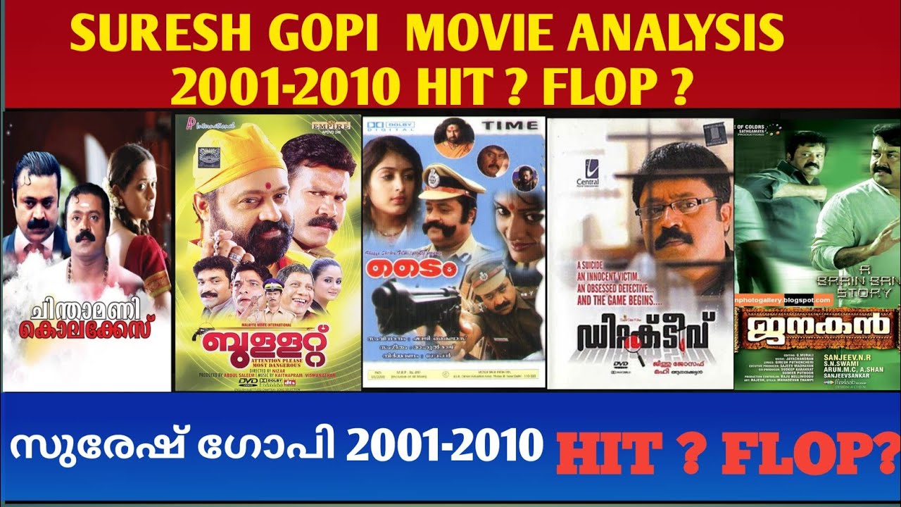 Suresh Gopi Movie Analysis 2001 to 2010 Hit or Flop || Cinema Talks By Mr& Mrs