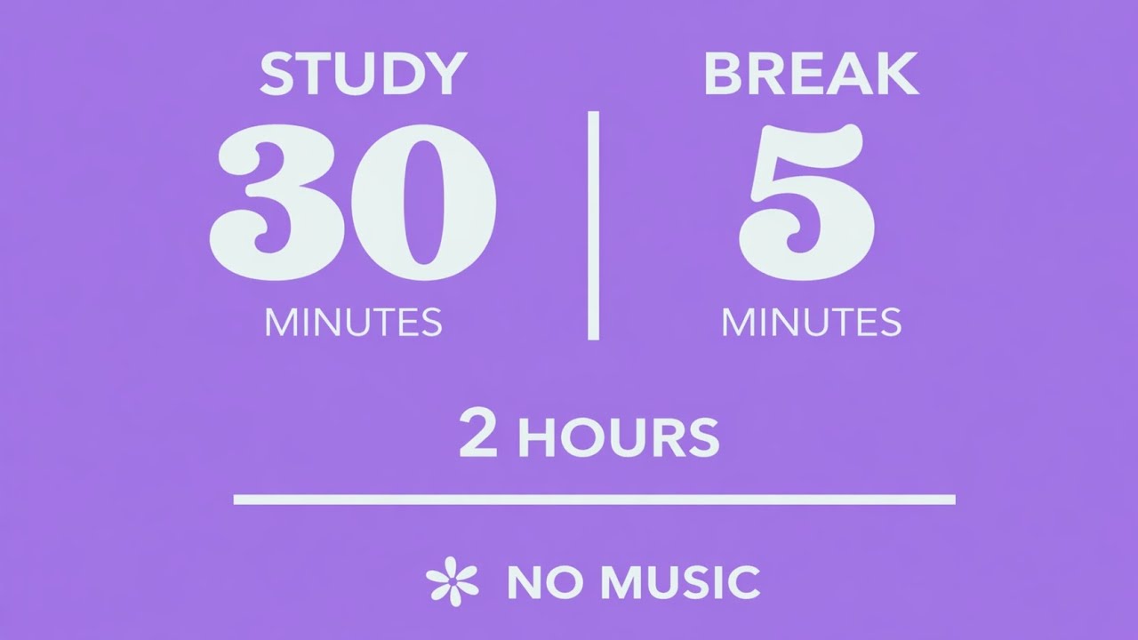30/5 Study Timer (2 Hours) ⏱️ | Deep Focus | No Music 📚 - YouTube